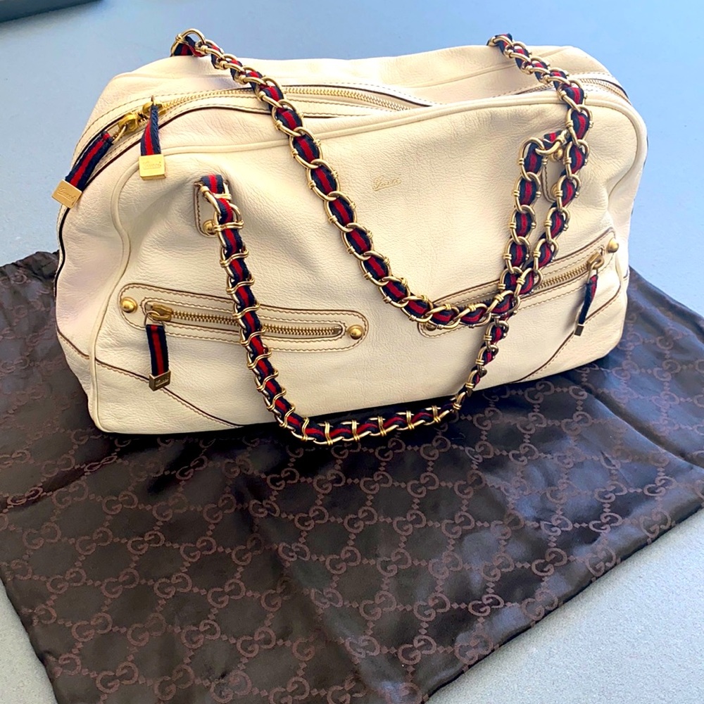 GUCCI
Goatskin Large Capri Bowler White